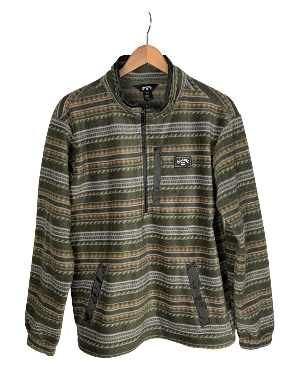Billabong Men's Drew Mock Neck Fleece Pullover Aztec 1/4 Zip Size S